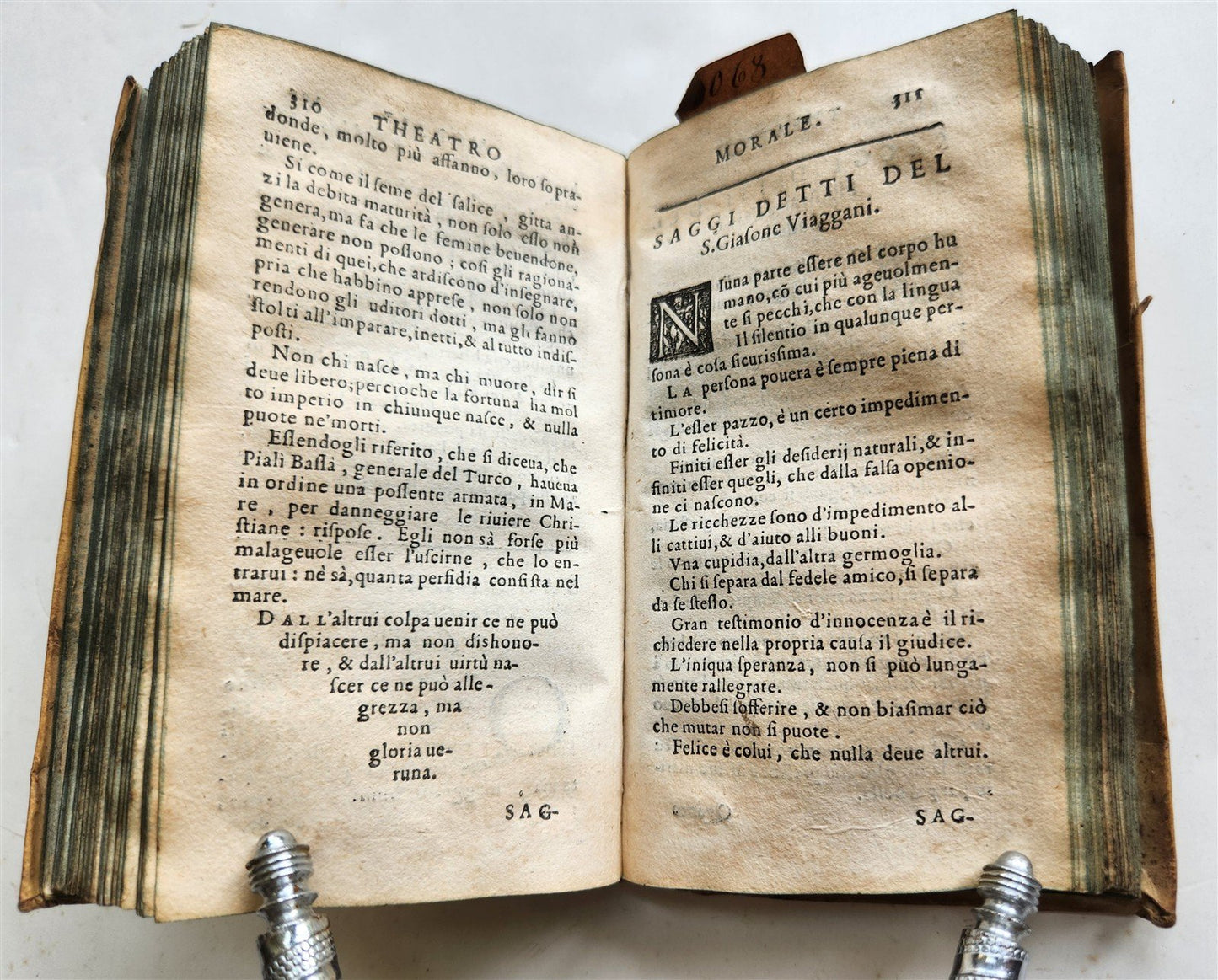 1585 Theatro Morale de moderni ingegni ANTIQUE in ITALIAN vellum binding