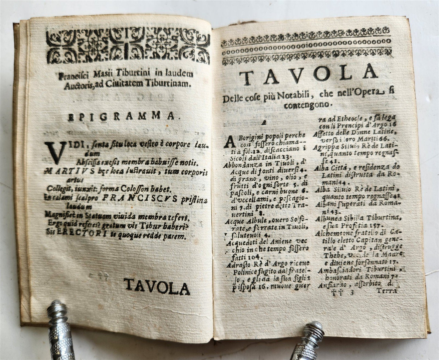 1646 HISTORY of TIVOLI by Francesco Martio TIBURTINO antique in ITALIAN vellum