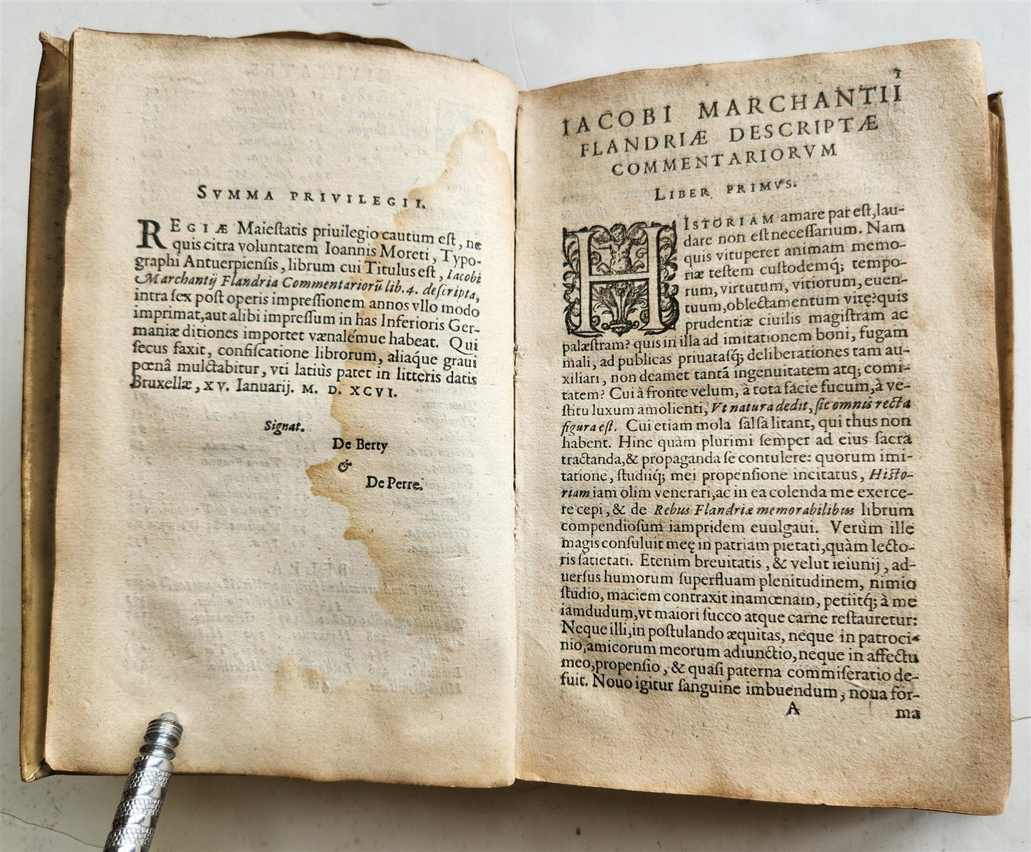 1596 HISTORY of FLANDRIA by Jacobus MARCHANTIUS antique VELLUM Plantin Publisher