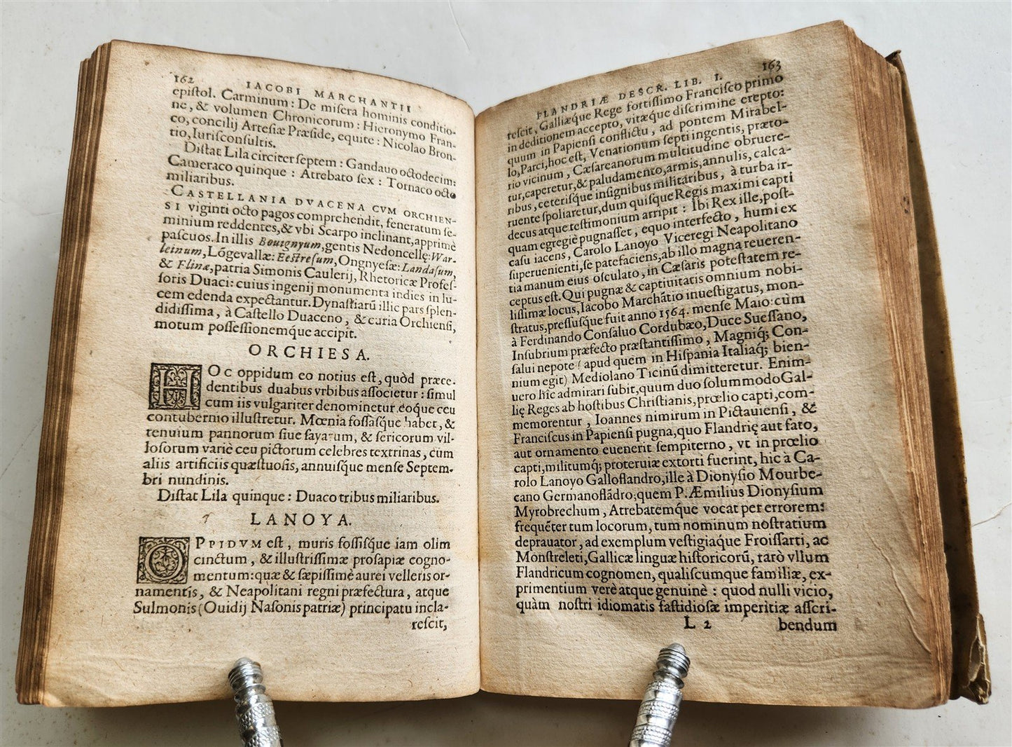 1596 HISTORY of FLANDRIA by Jacobus MARCHANTIUS antique VELLUM Plantin Publisher