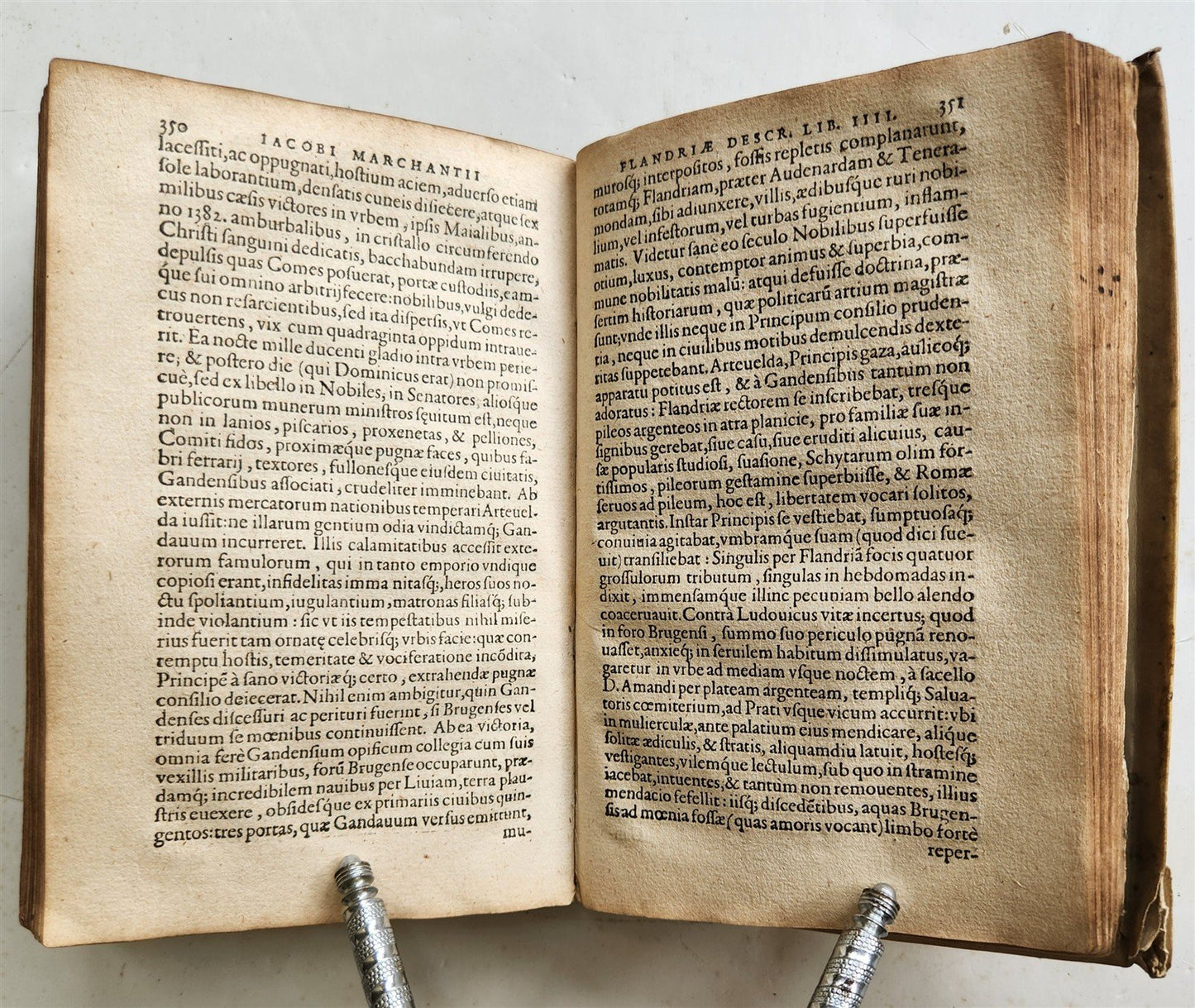 1596 HISTORY of FLANDRIA by Jacobus MARCHANTIUS antique VELLUM Plantin Publisher