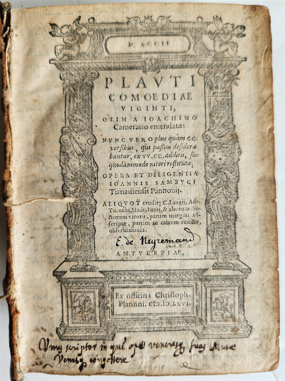 1566 1st Plantin pocket edition of Plautus COMEDIES antique 16th CENTURY BINDING