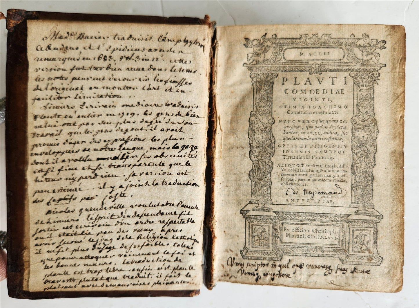 1566 1st Plantin pocket edition of Plautus COMEDIES antique 16th CENTURY BINDING