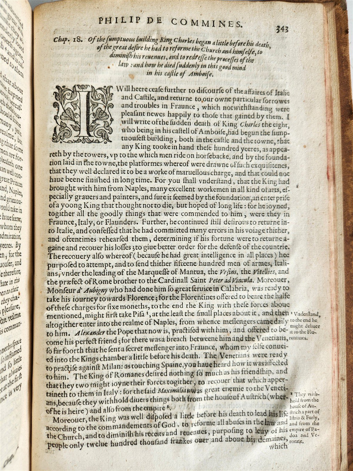 1614 Historie of Philip de Commines Knight, Lord of Argenton antique in ENGLISH