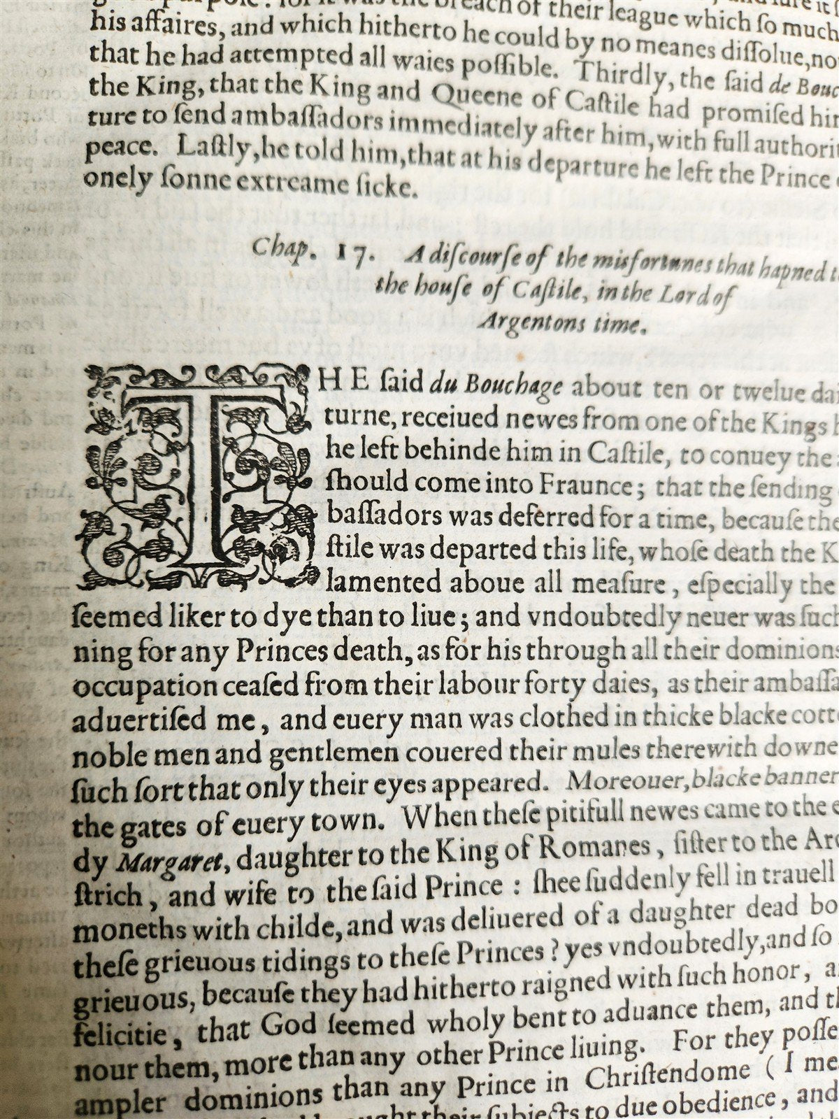 1614 Historie of Philip de Commines Knight, Lord of Argenton antique in ENGLISH