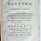 1771 Treatise of Algebra ILLUSTRATED antique in ENGLISH
