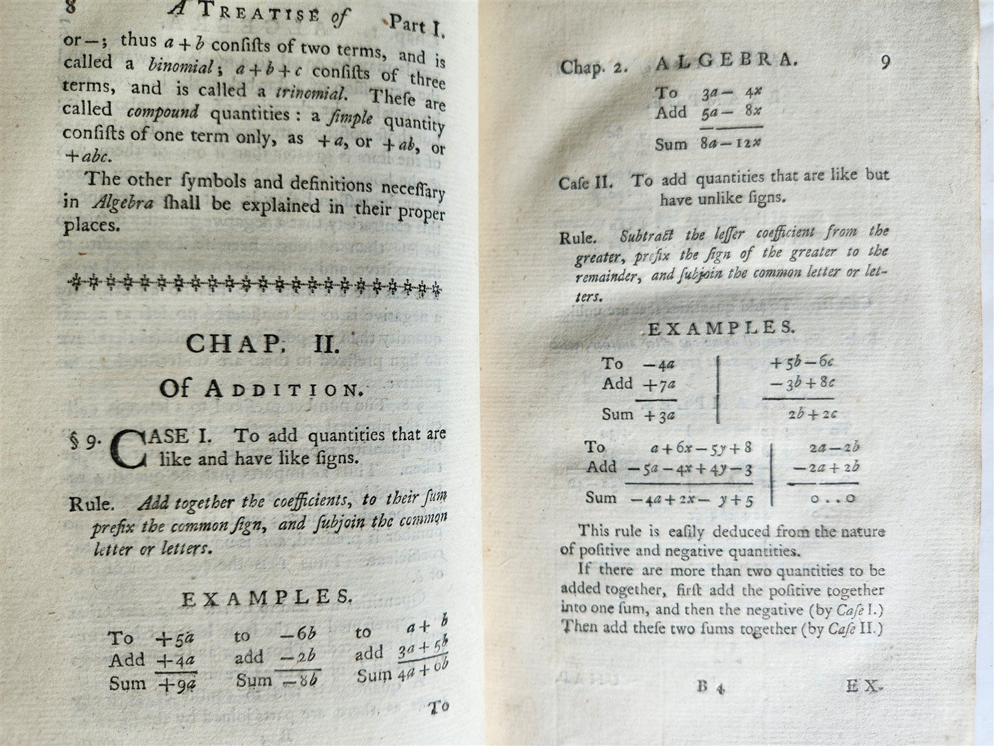 1771 Treatise of Algebra ILLUSTRATED antique in ENGLISH
