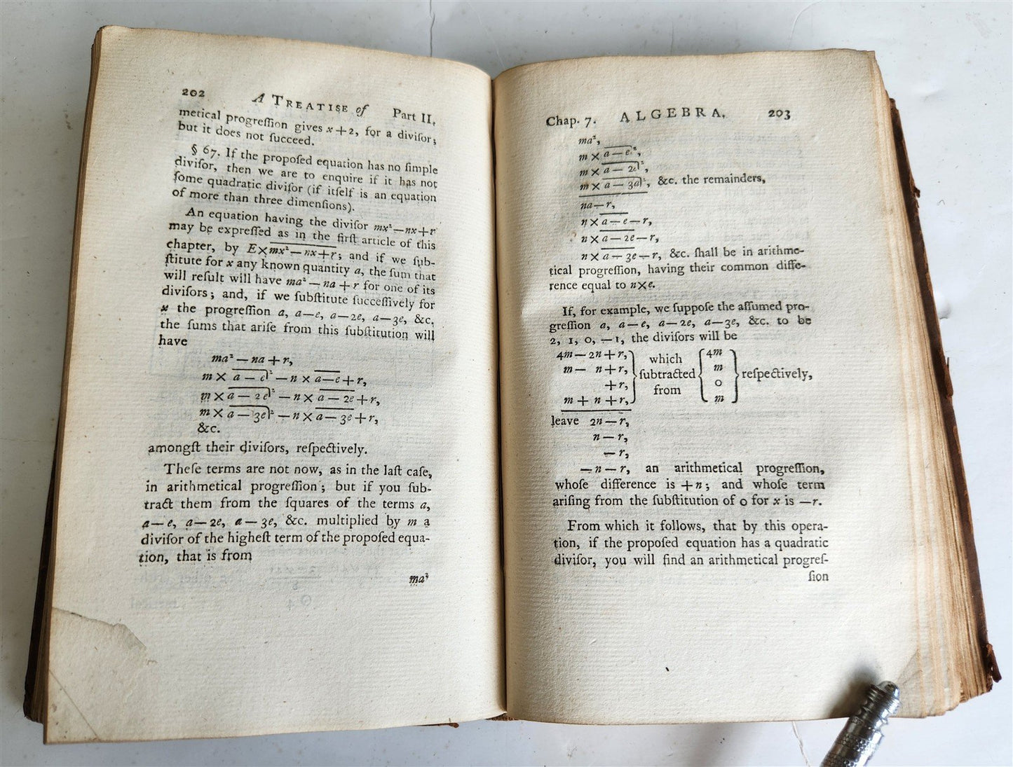 1771 Treatise of Algebra ILLUSTRATED antique in ENGLISH