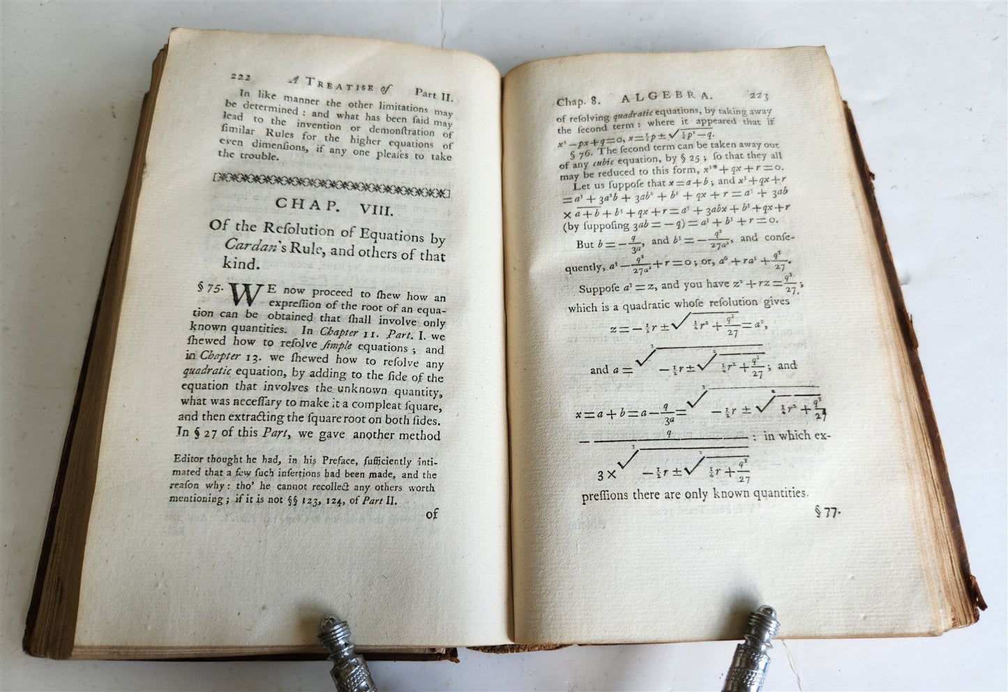 1771 Treatise of Algebra ILLUSTRATED antique in ENGLISH