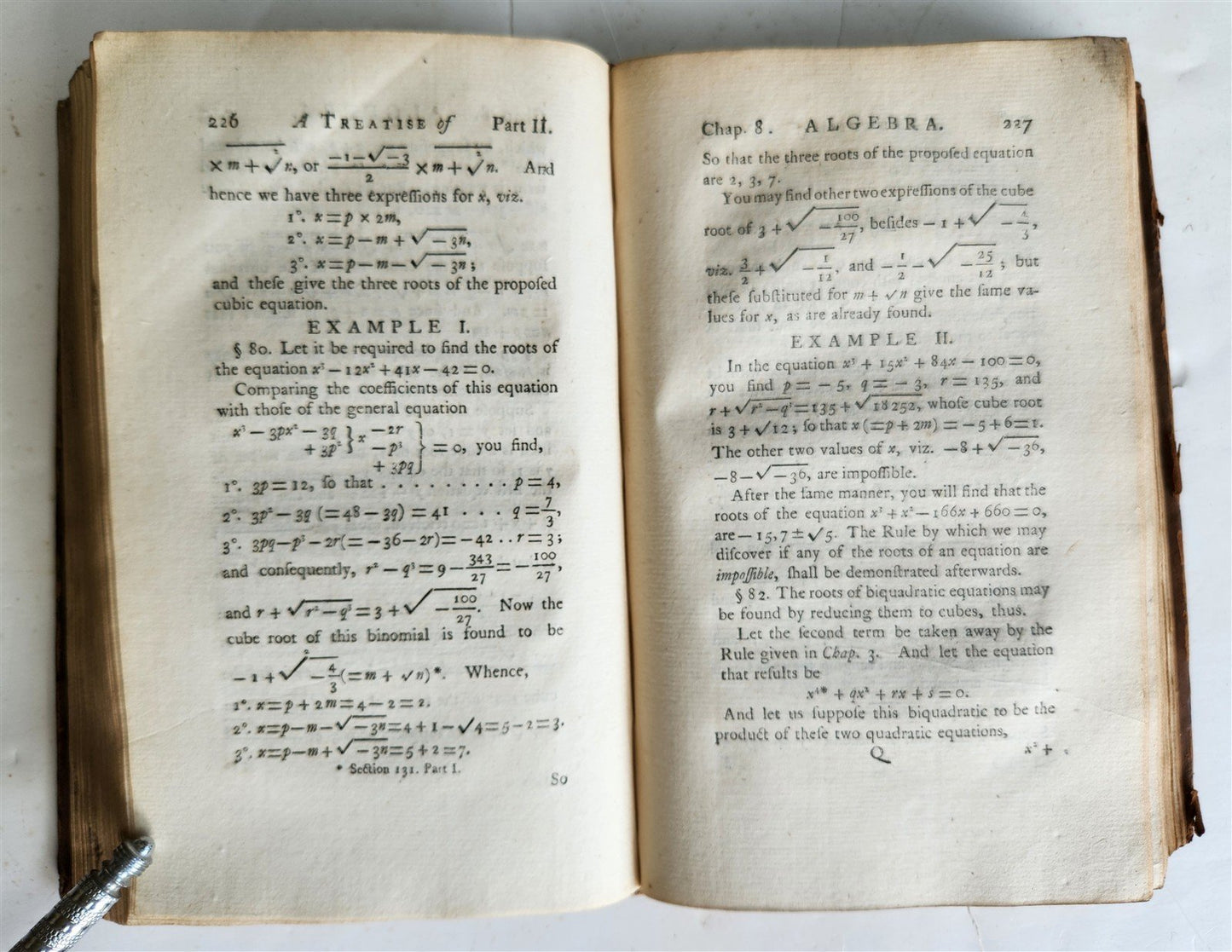 1771 Treatise of Algebra ILLUSTRATED antique in ENGLISH