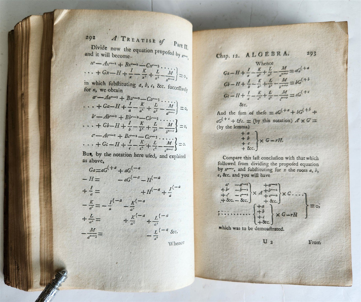 1771 Treatise of Algebra ILLUSTRATED antique in ENGLISH