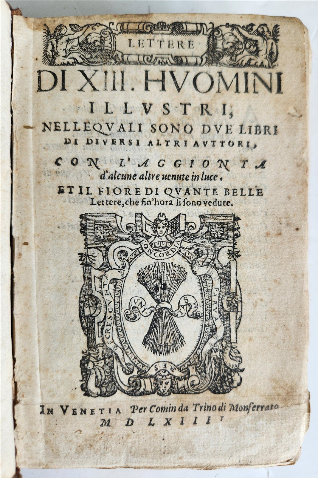 1564 LETTERE DI XIII. HUOMINI ILLUSTRI antique in ITALIAN 16th century