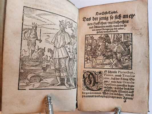 1593 ILLUSTRATED GERMAN COURT RULES antique 16th century VELLUM BINDING rare