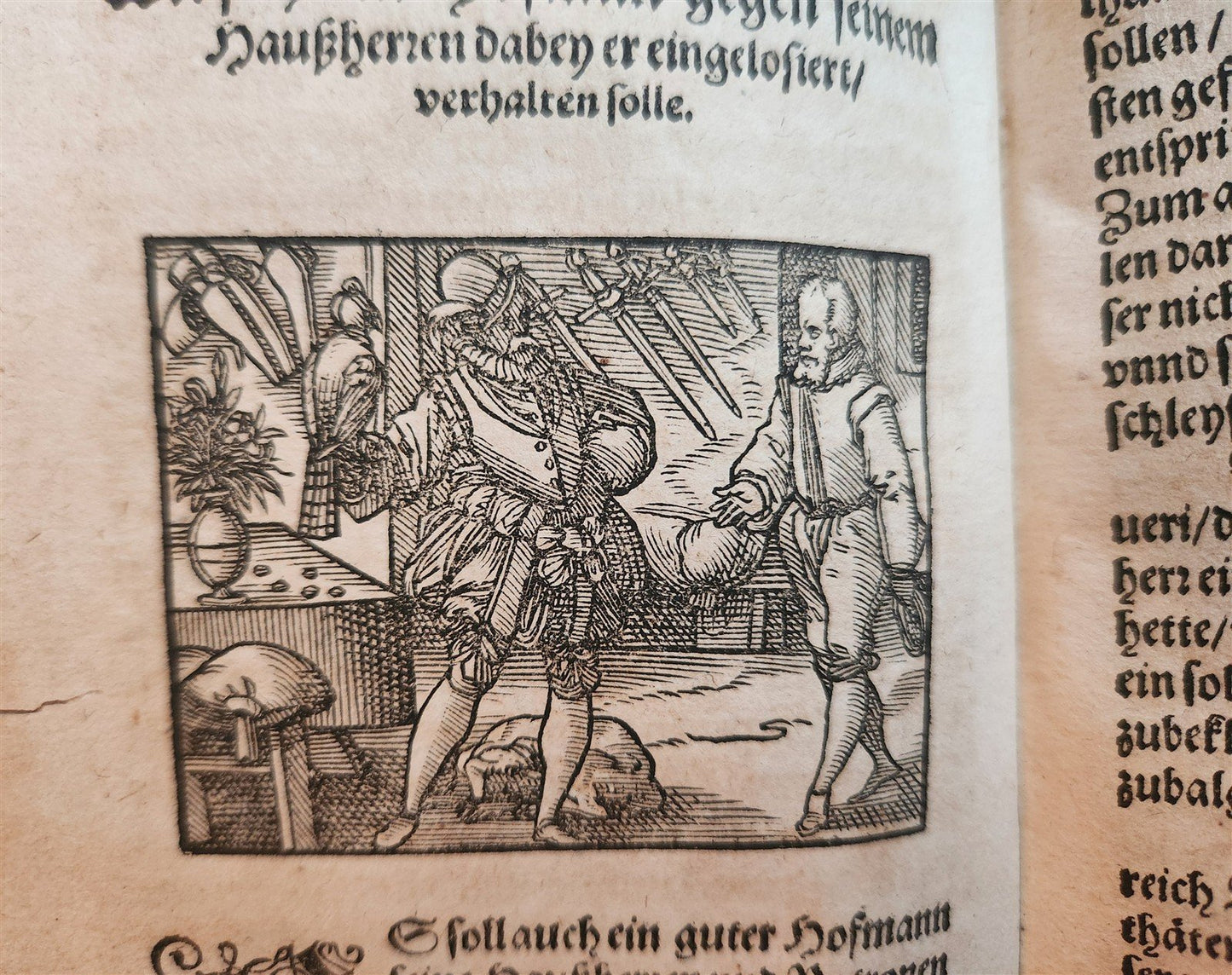 1593 ILLUSTRATED GERMAN COURT RULES antique 16th century VELLUM BINDING rare