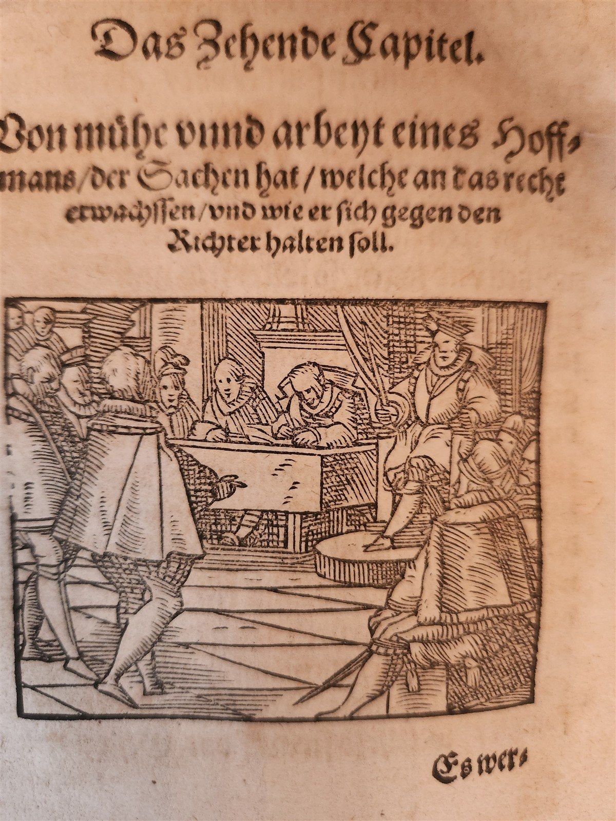 1593 ILLUSTRATED GERMAN COURT RULES antique 16th century VELLUM BINDING rare
