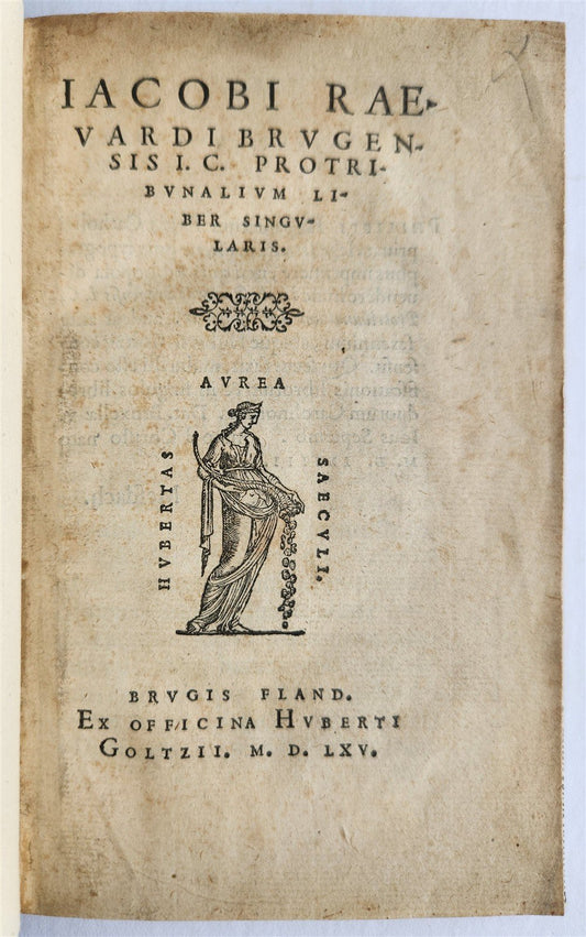 1565 ROMAN LAW TREATISE by FLEMISH JURIST Jacobus RAEVARDUS antique 16th century