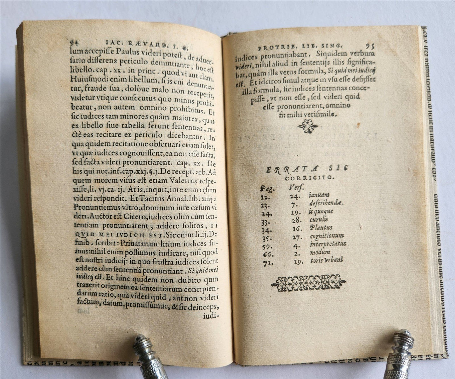 1565 ROMAN LAW TREATISE by FLEMISH JURIST Jacobus RAEVARDUS antique 16th century