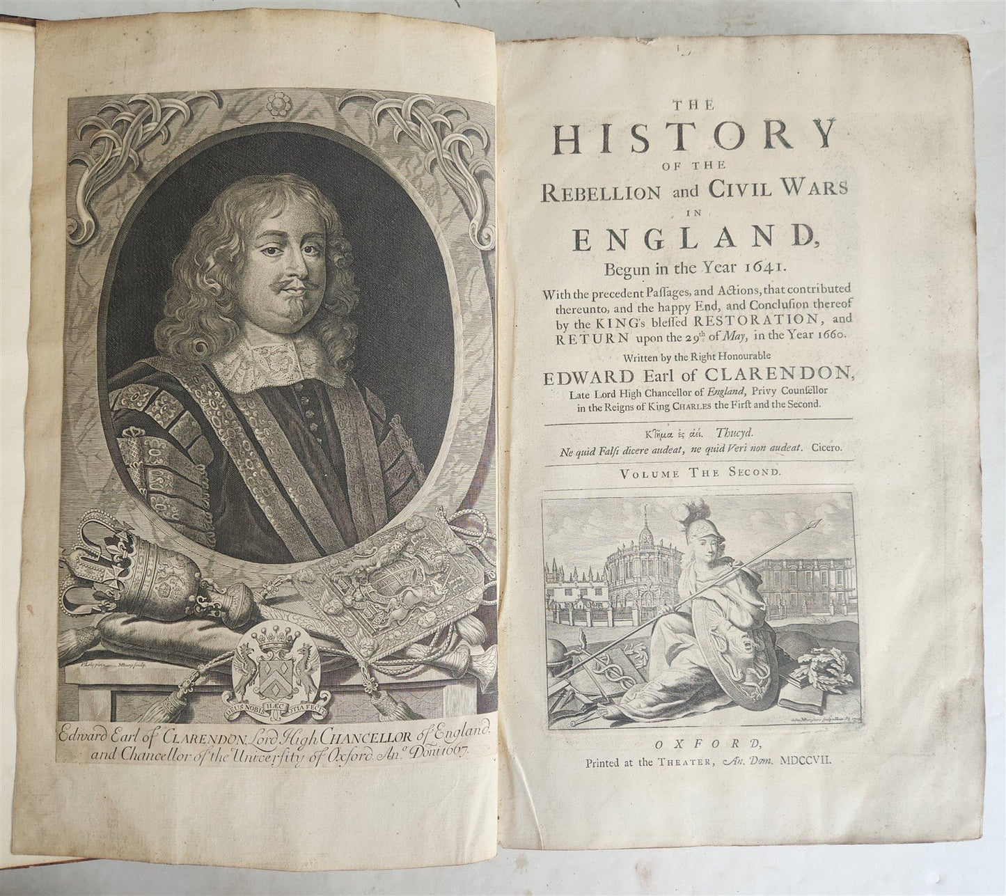 1707 HISTORY of REBELLION & CIVIL WARS in ENGLAND BEGUN in 1641 antique 4 FOLIOS