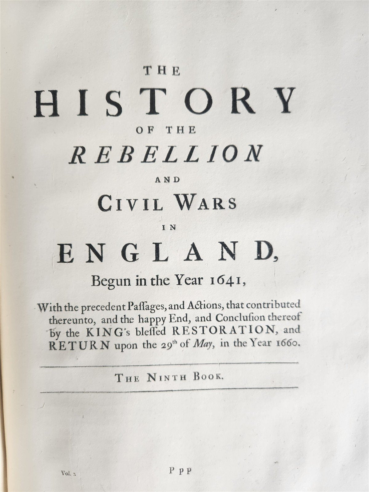 1707 HISTORY of REBELLION & CIVIL WARS in ENGLAND BEGUN in 1641 antique 4 FOLIOS