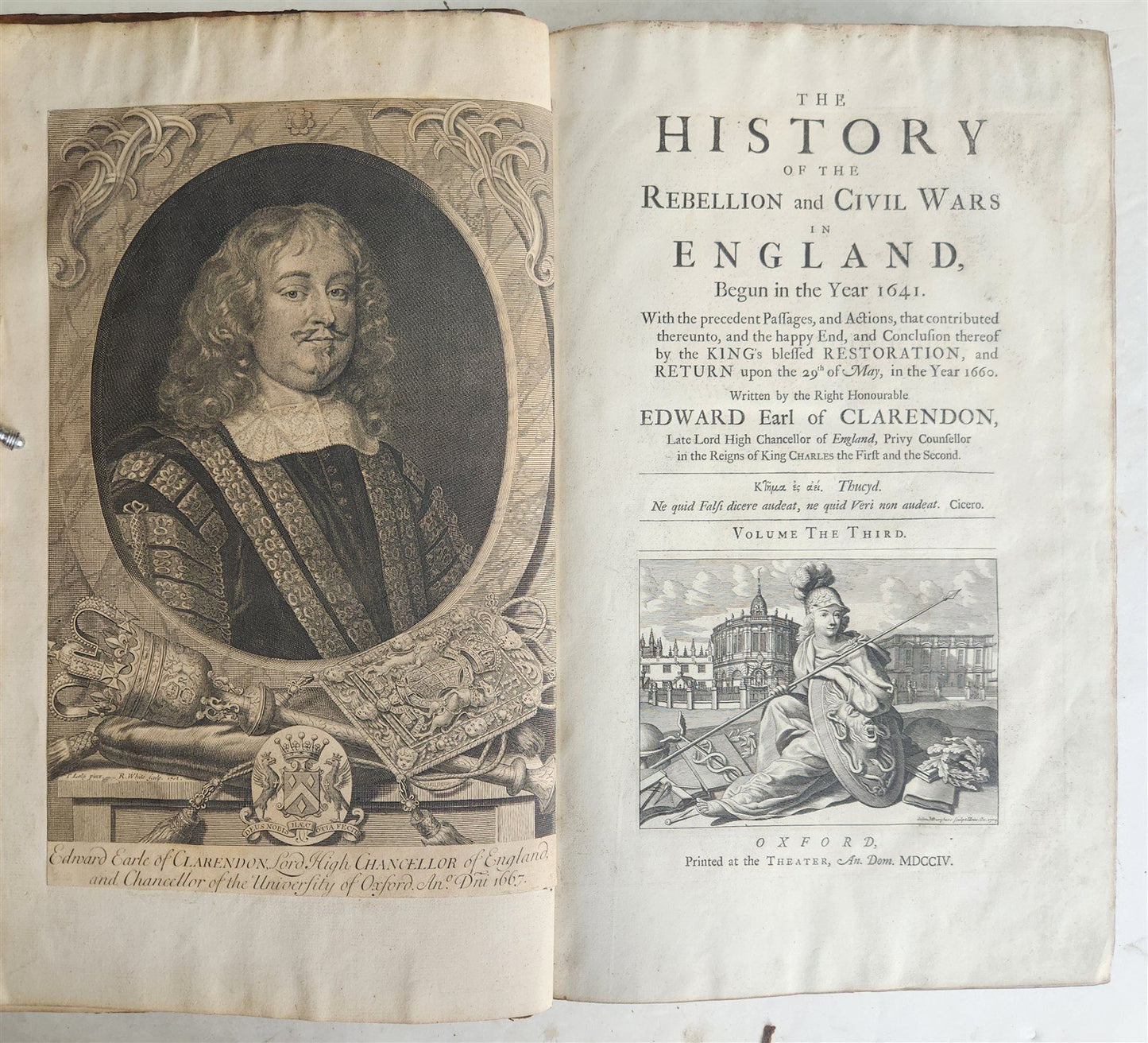 1707 HISTORY of REBELLION & CIVIL WARS in ENGLAND BEGUN in 1641 antique 4 FOLIOS