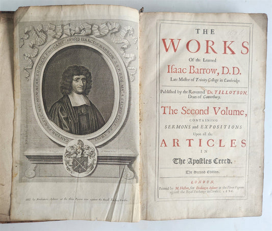 1686 Works of Isaac Barrow Sermons upon all Articles in Apostles Creed antique