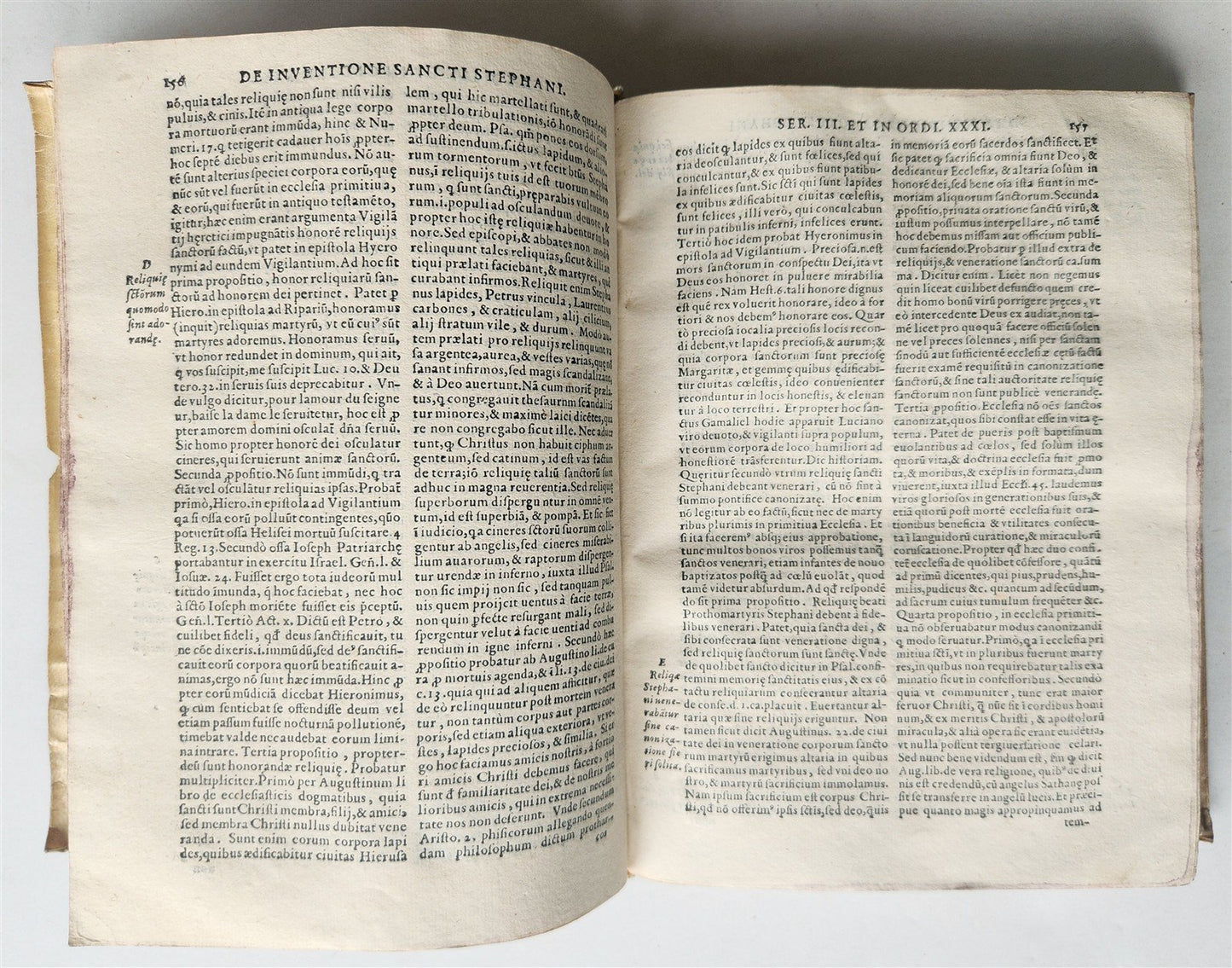 1576 SERMONUM de SANTIS by Johannes Raulin antique VELLUM BINDING