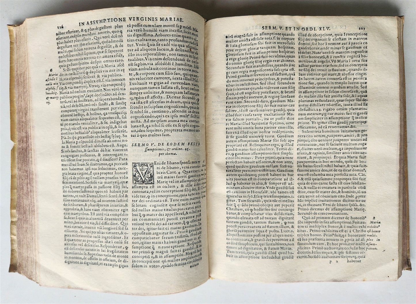1576 SERMONUM de SANTIS by Johannes Raulin antique VELLUM BINDING