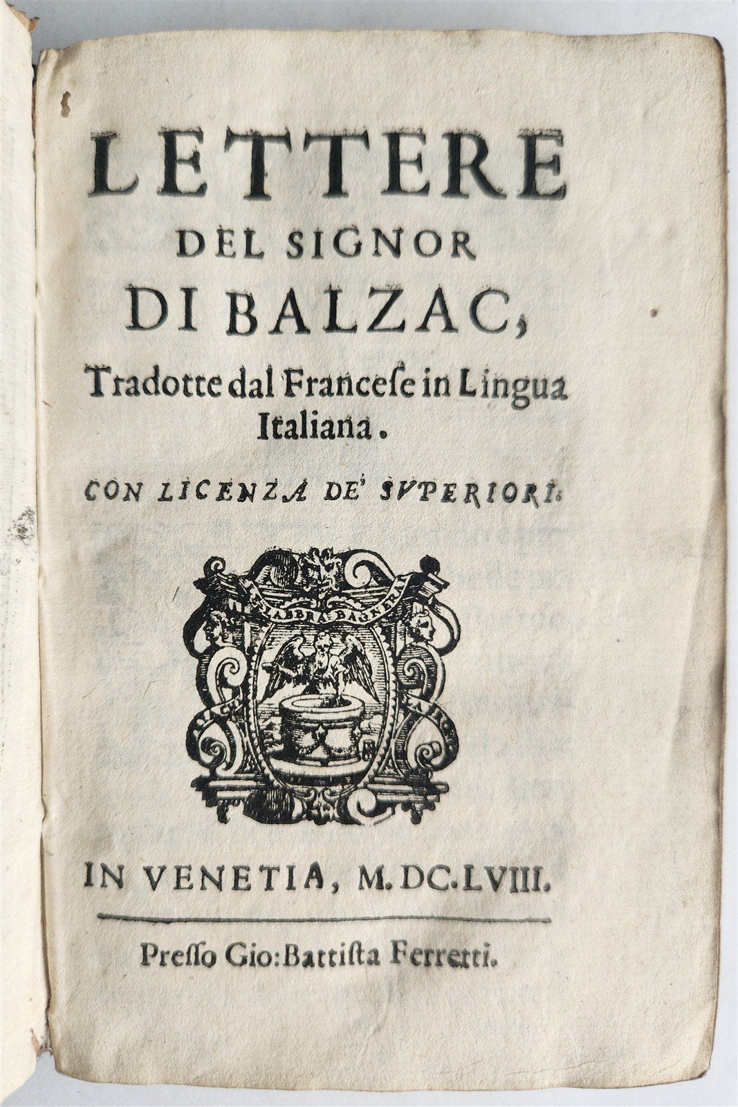 1658 LETTERE del SIGNOR di BALZAC antique VELLUM BINDING
