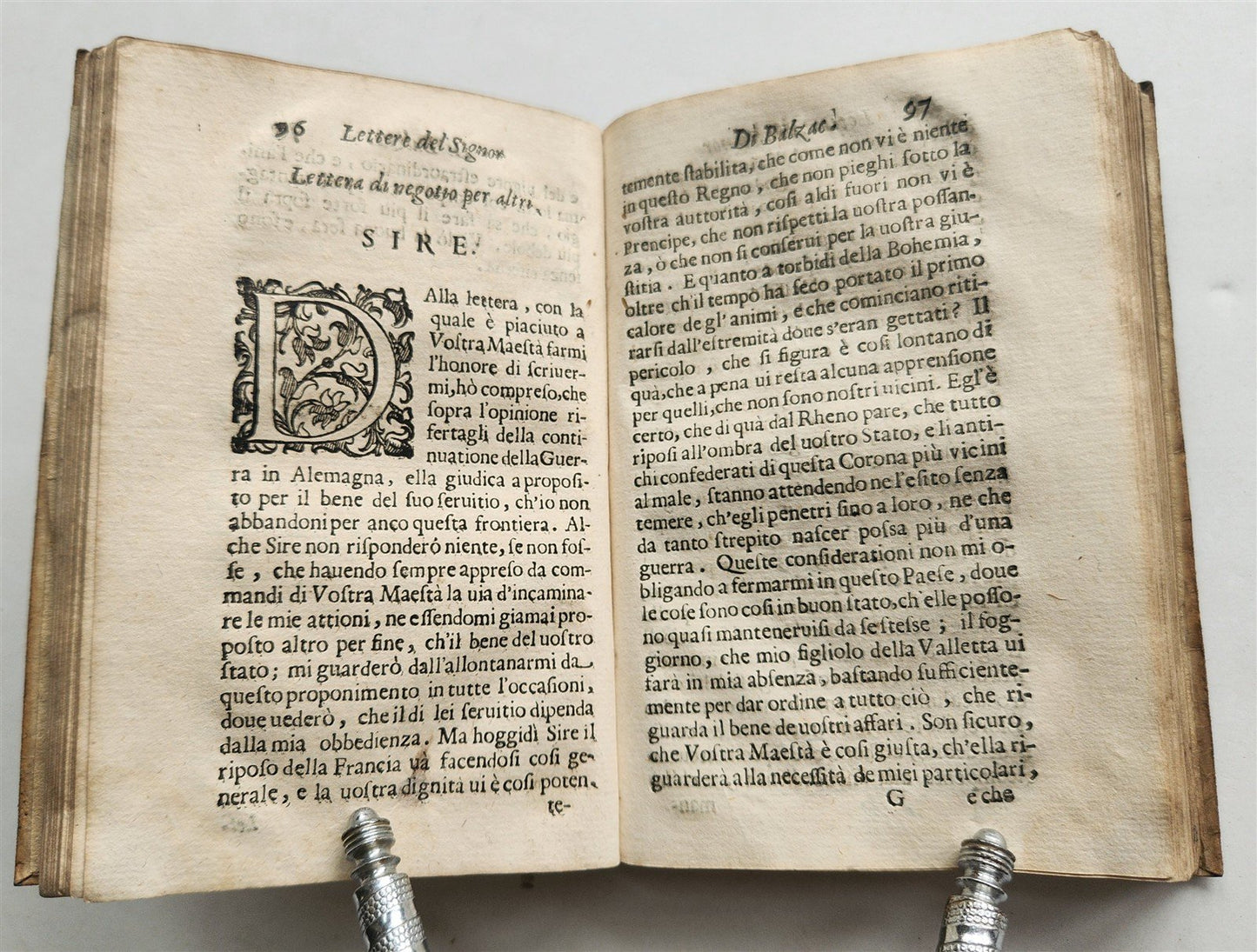 1658 LETTERE del SIGNOR di BALZAC antique VELLUM BINDING
