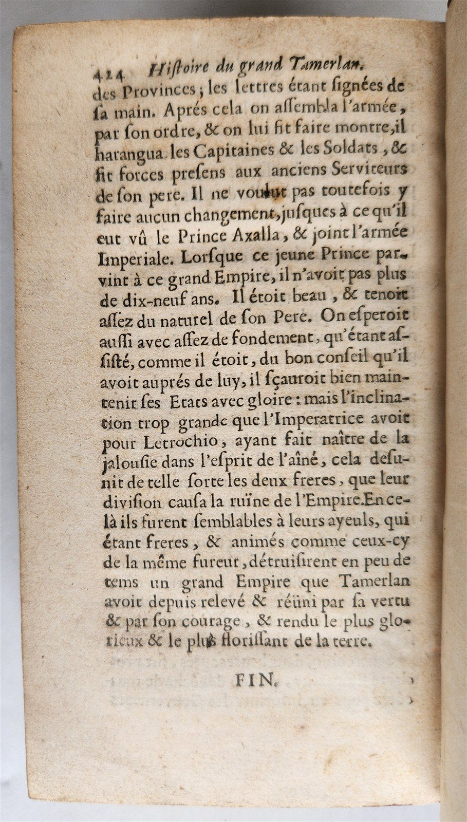 1691 HISTORY of GREAT TAMERLAN antique in FRENCH 17th CENTURY