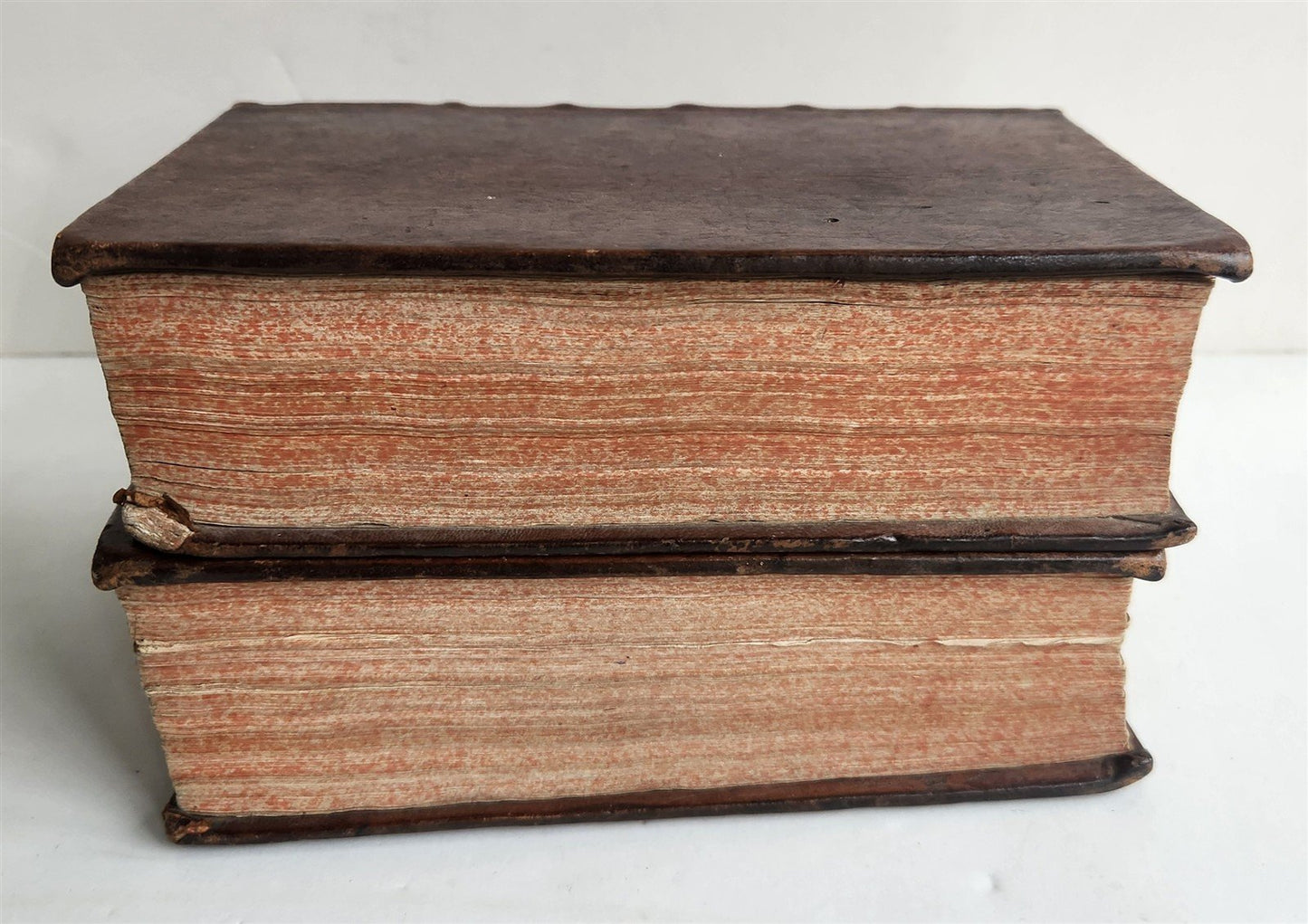 1598 BIBLE in FRENCH ILLUSTRATED 2 VOLUMES antique OLD & NEW TESTAMENT