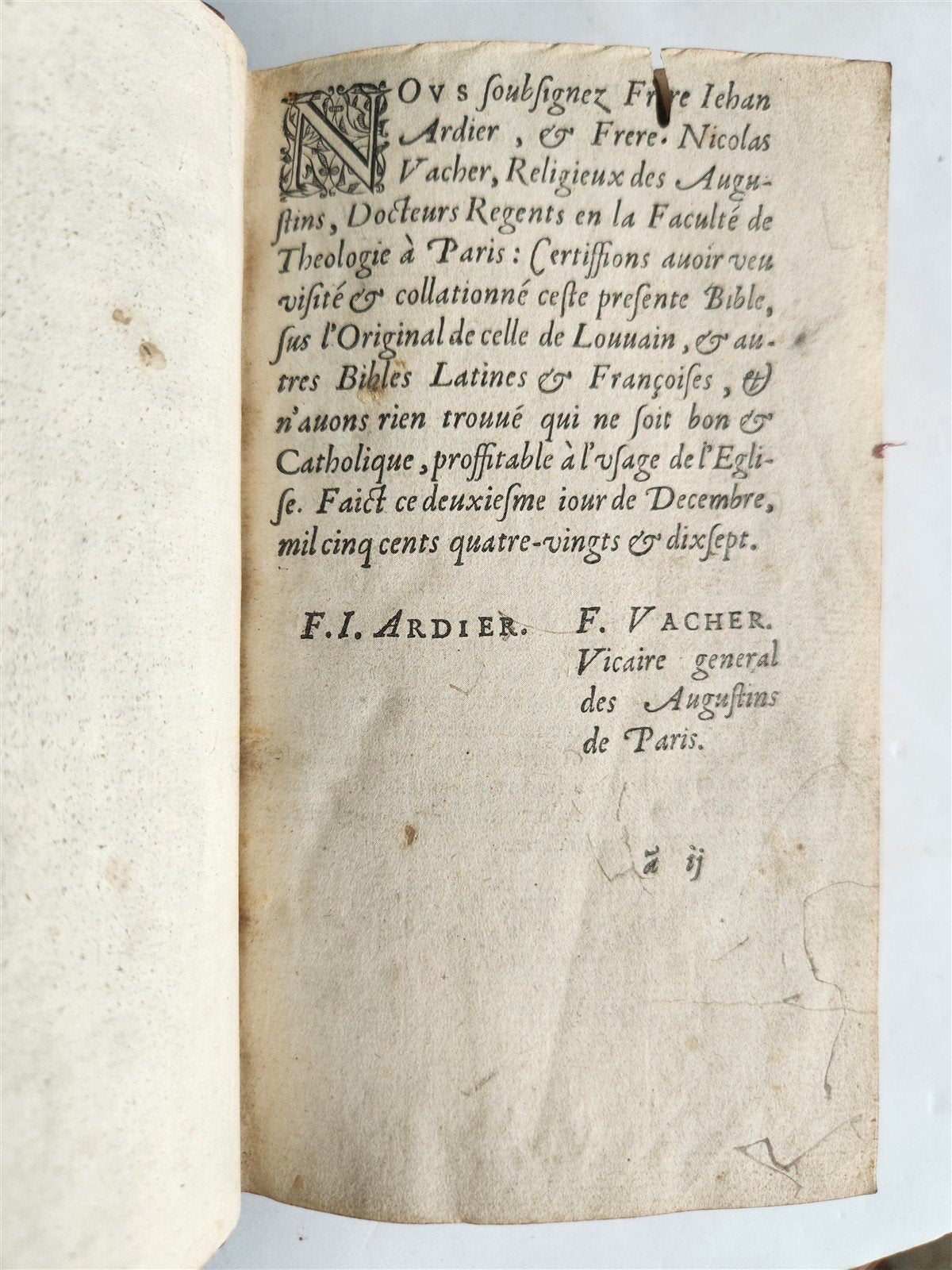 1598 BIBLE in FRENCH ILLUSTRATED 2 VOLUMES antique OLD & NEW TESTAMENT