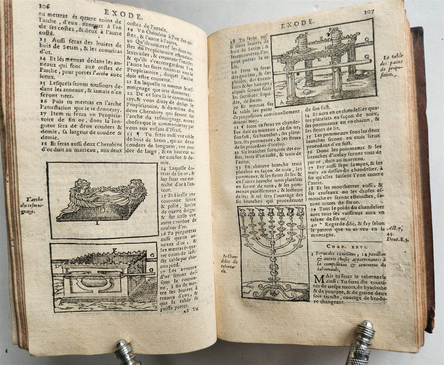 1598 BIBLE in FRENCH ILLUSTRATED 2 VOLUMES antique OLD & NEW TESTAMENT