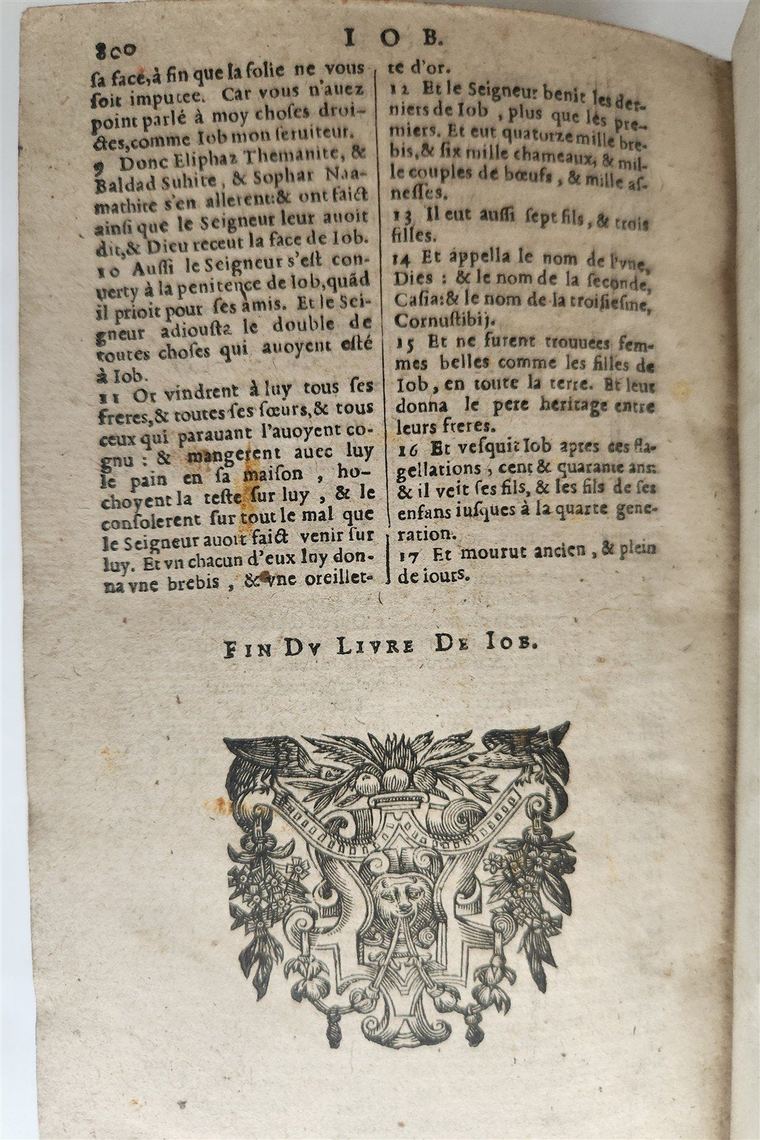 1598 BIBLE in FRENCH ILLUSTRATED 2 VOLUMES antique OLD & NEW TESTAMENT