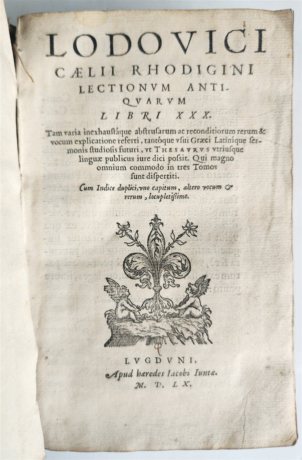 1560 LECTIONUM ANTIQUARUM by Ludovico Caelio Rhodigino antique in LATIN