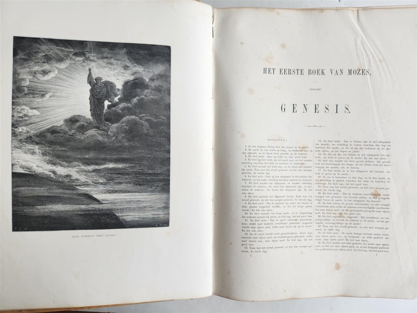 1870 BIBLE in DUTCH GUSTAVE DORE LLUSTRATED MASSIVE FOLIO antique 200 plates