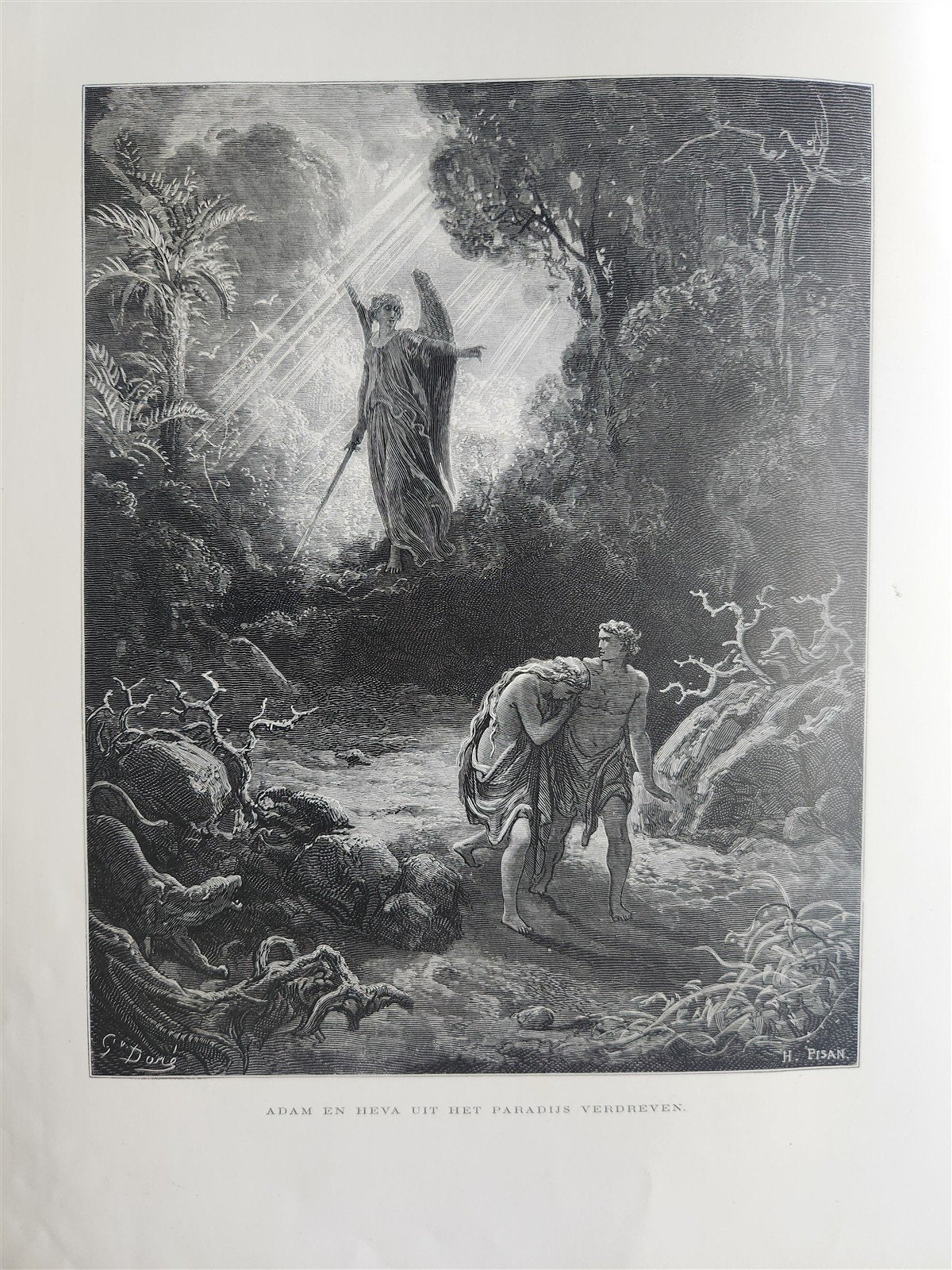 1870 BIBLE in DUTCH GUSTAVE DORE LLUSTRATED MASSIVE FOLIO antique 200 plates