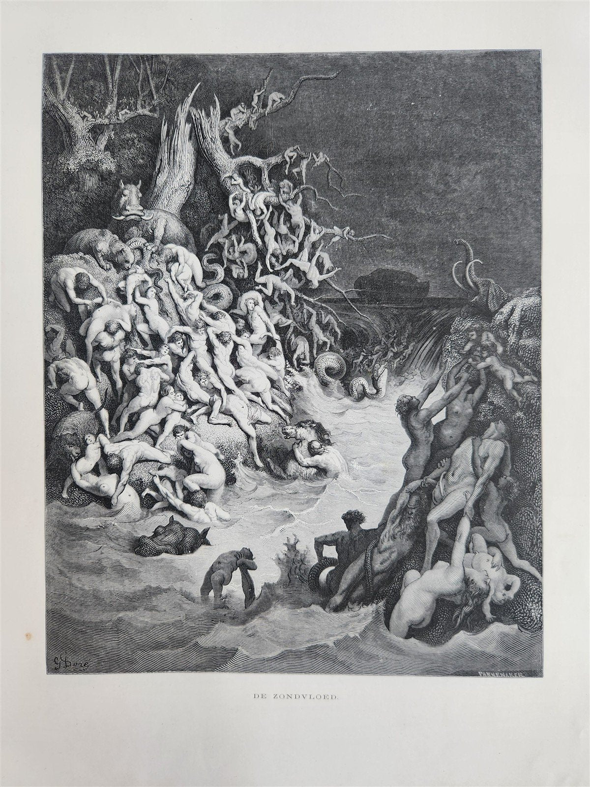 1870 BIBLE in DUTCH GUSTAVE DORE LLUSTRATED MASSIVE FOLIO antique 200 plates