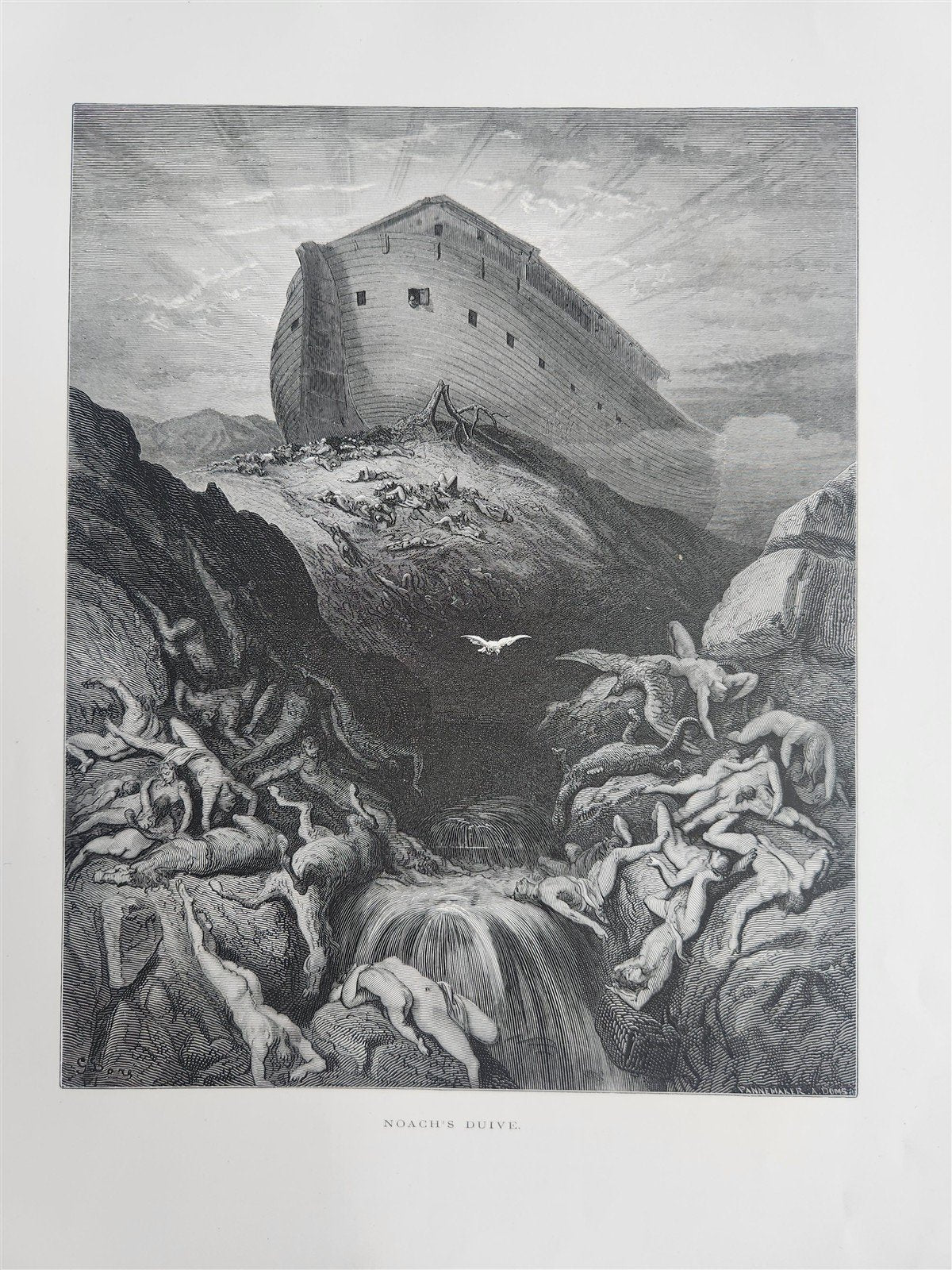 1870 BIBLE in DUTCH GUSTAVE DORE LLUSTRATED MASSIVE FOLIO antique 200 plates