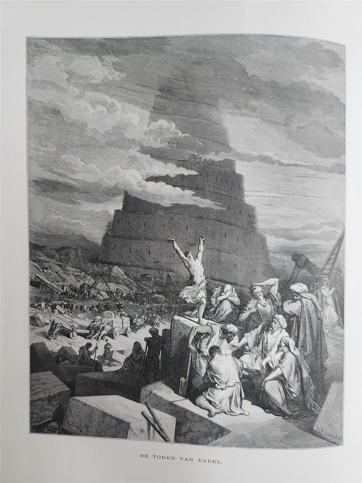 1870 BIBLE in DUTCH GUSTAVE DORE LLUSTRATED MASSIVE FOLIO antique 200 plates