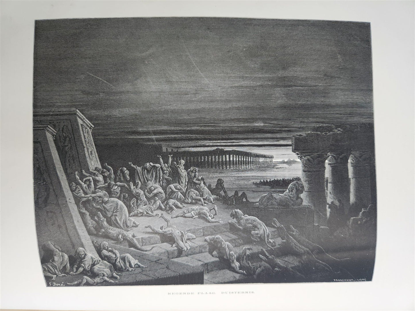1870 BIBLE in DUTCH GUSTAVE DORE LLUSTRATED MASSIVE FOLIO antique 200 plates