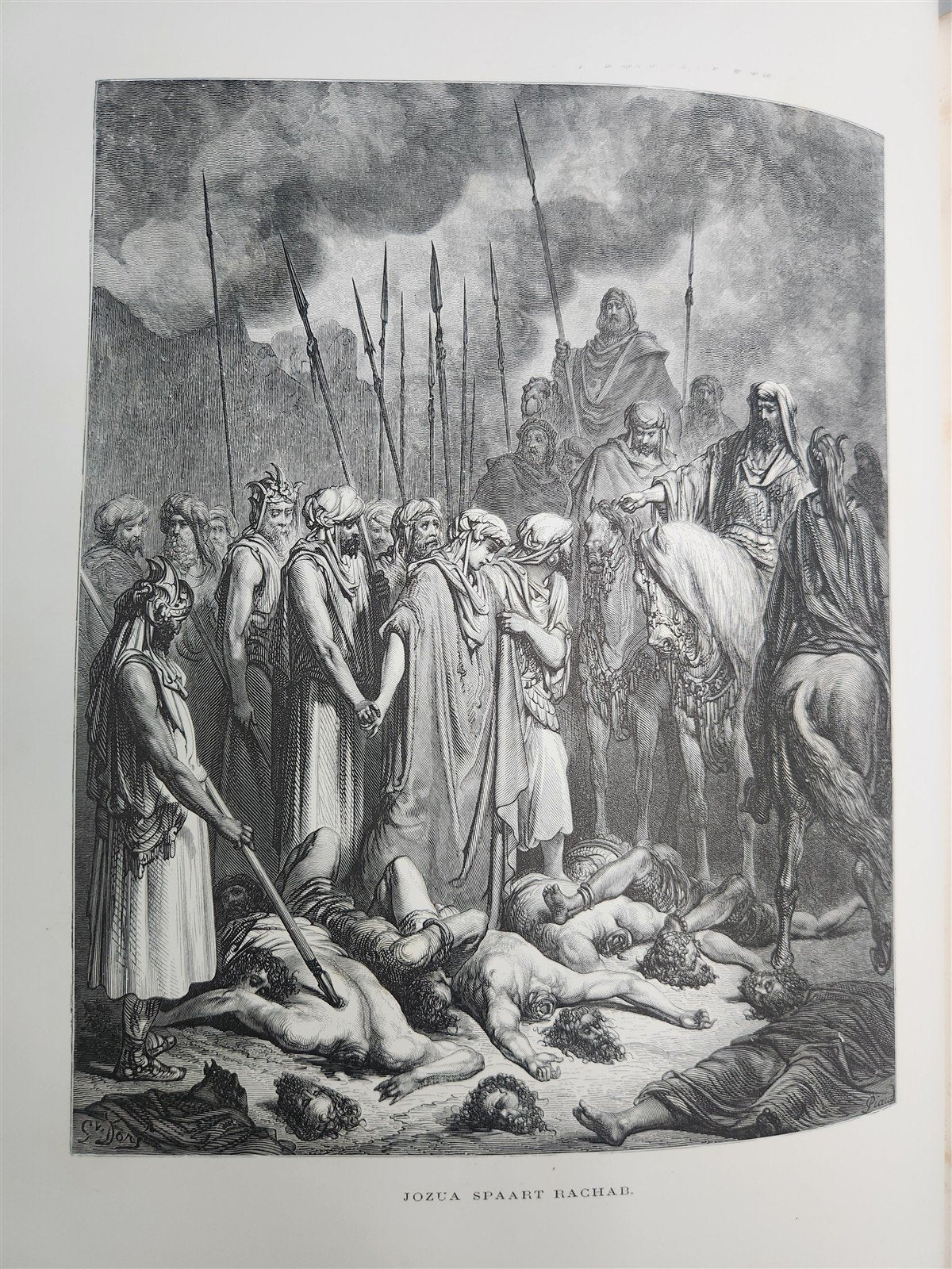 1870 BIBLE in DUTCH GUSTAVE DORE LLUSTRATED MASSIVE FOLIO antique 200 plates