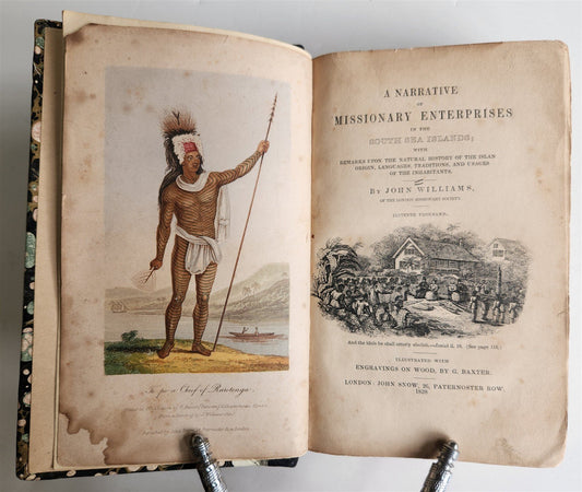 1838 NARRATIVE of MISSIONARY ENTERPRISES in SOUTH SEA ISLAND antique ILLUSTRATED
