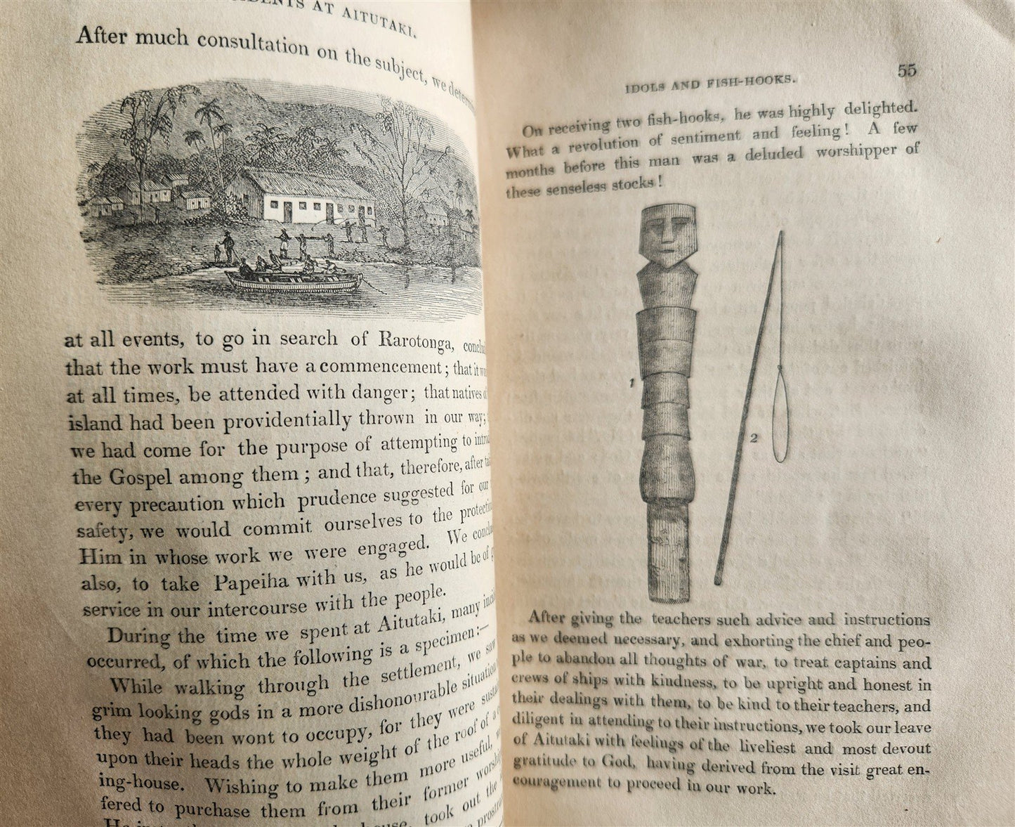 1838 NARRATIVE of MISSIONARY ENTERPRISES in SOUTH SEA ISLAND antique ILLUSTRATED