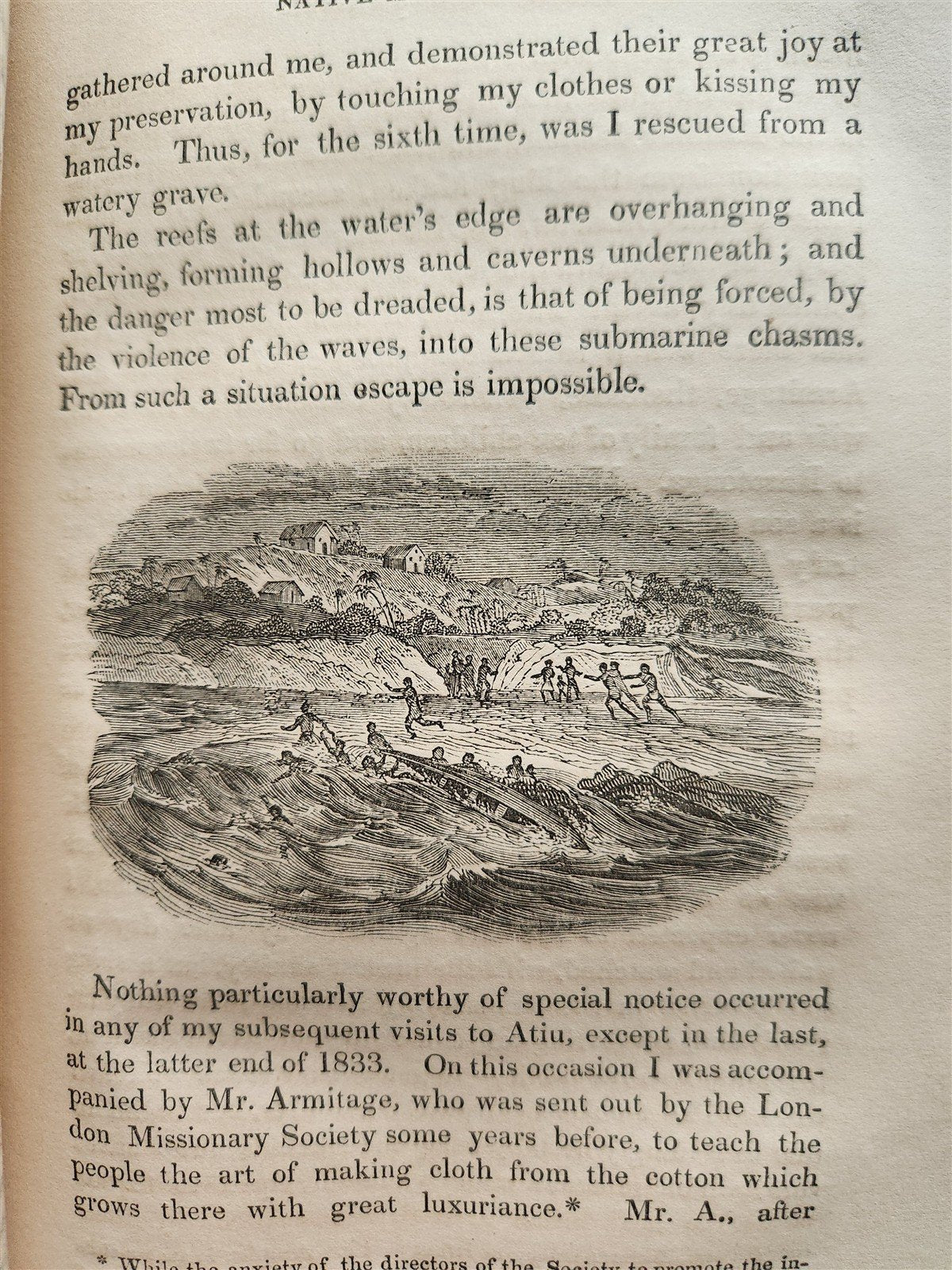 1838 NARRATIVE of MISSIONARY ENTERPRISES in SOUTH SEA ISLAND antique ILLUSTRATED