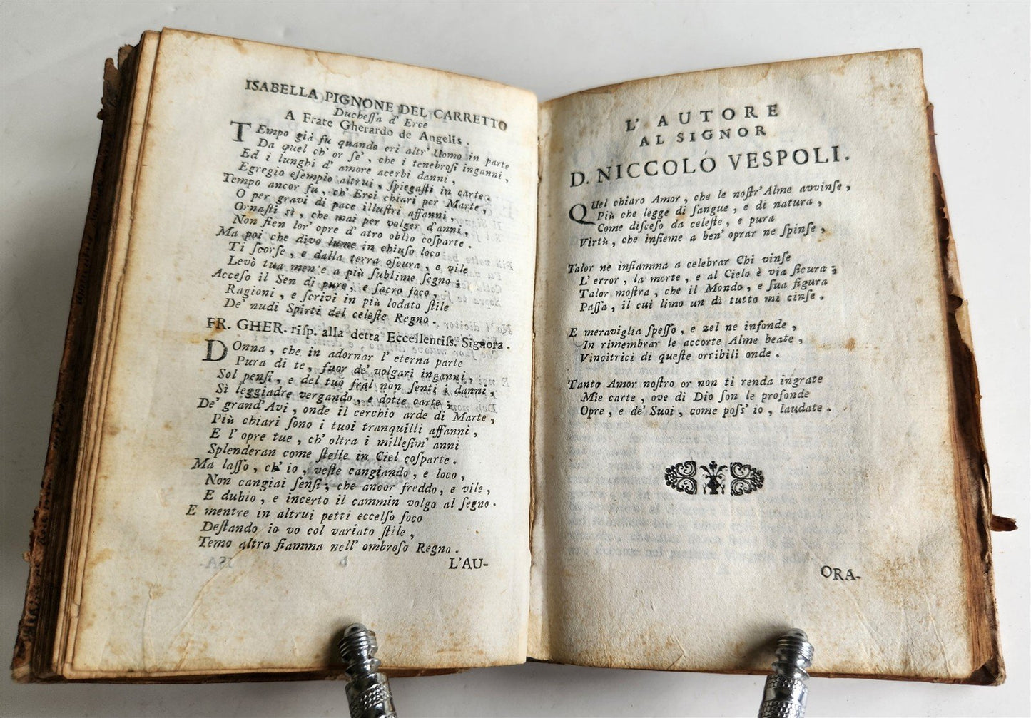 1741 POETRY by Gerardo de Angelis antique in ITALIAN vellum binding