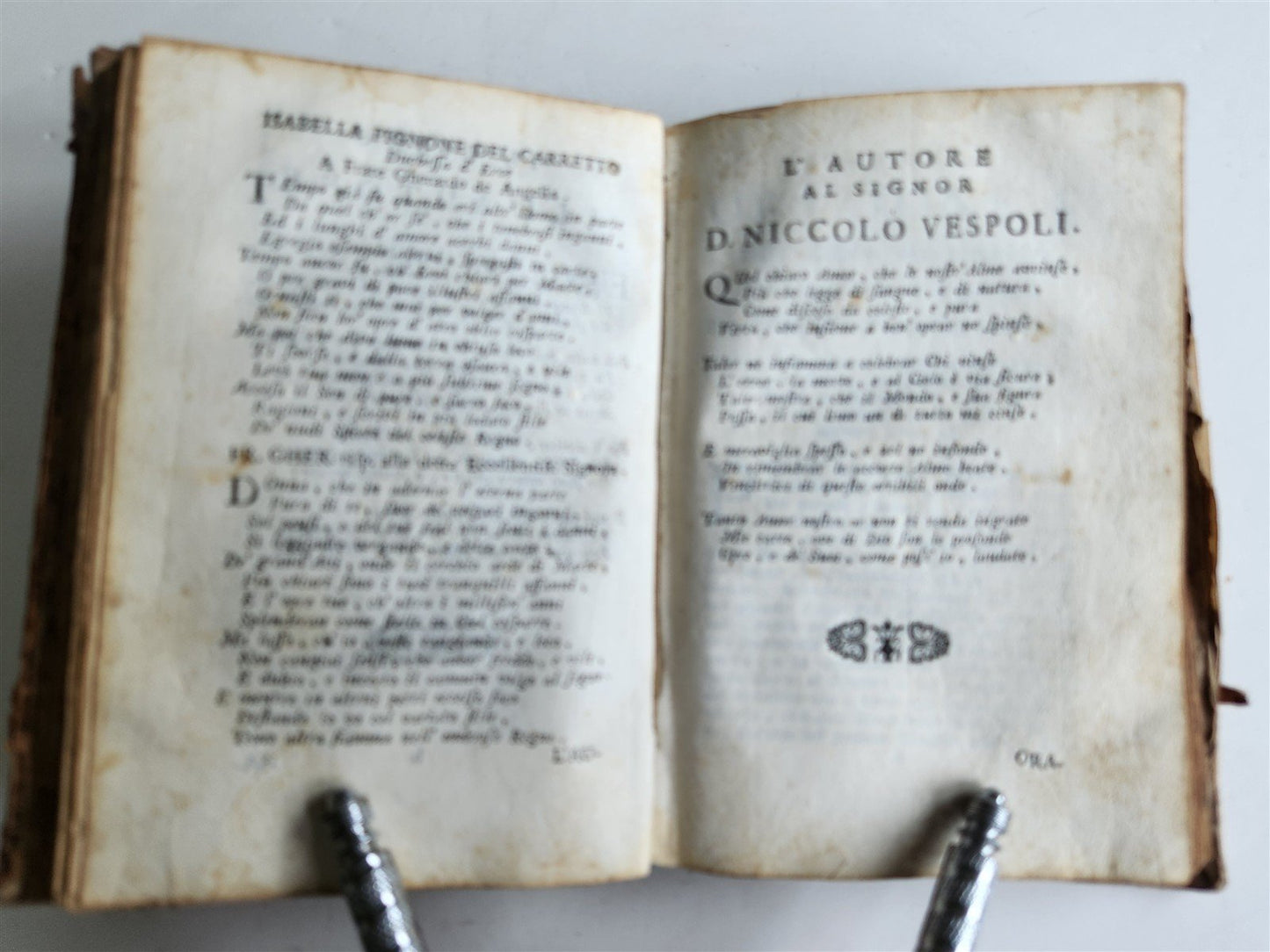 1741 POETRY by Gerardo de Angelis antique in ITALIAN vellum binding