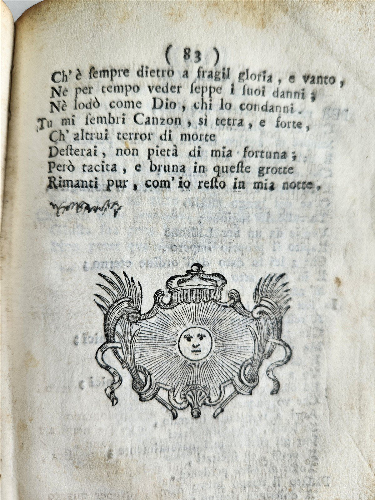 1741 POETRY by Gerardo de Angelis antique in ITALIAN vellum binding