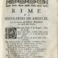 1741 POETRY by Gerardo de Angelis antique in ITALIAN vellum binding