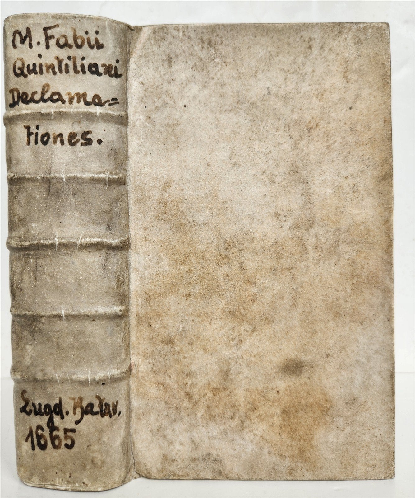 1665 Declamationes by QUINTILLIANUS antique vellum bound